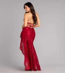 Kaia Square Halter Slit Formal Dress