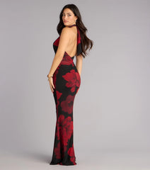 Hollie Floral Halter Mermaid Formal Dress