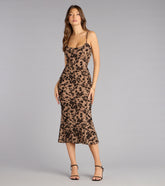 Barely Blushing Velvet Mesh Midi Dress