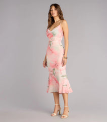 Grace In Motion Floral Open Back Midi Dress