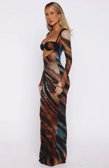 Let Me Think Long Sleeve Maxi Dress Opal Surge