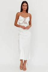 Impressions Lace Bodice Maxi Dress White