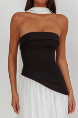 Mariabella Contrast Bodice Maxi Dress Black/White