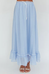 Maidens Tie Detail Overlock Maxi Skirt Cloud Blue