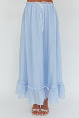 Maidens Tie Detail Overlock Maxi Skirt Cloud Blue