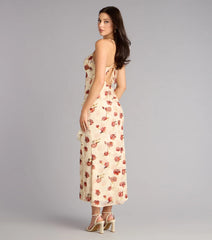 Rosewater Romance Chiffon Midi Dress