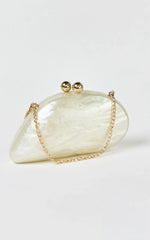 Nami  Clutch Bag in Pearl