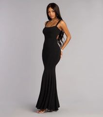 Sheila Glitter Lace-Up Formal Dress