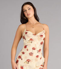 Rosewater Romance Chiffon Midi Dress