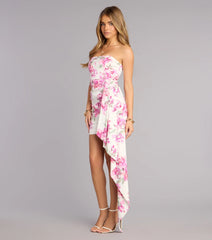 Nora Floral Taffeta Sash Mini Dress