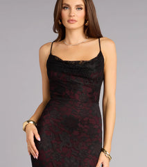 Ellianna Lace Cowl Neck Mermaid Dress