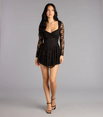 Forever Yours Lace Long Sleeve Skater Dress