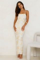 Amber Zest Mesh Maxi Dress Yellow