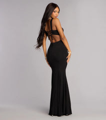Sheila Glitter Lace-Up Formal Dress