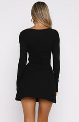 Take A Breath Long Sleeve Mini Dress Black