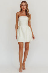 Melty Kisses Bow Mini Dress Cream