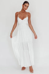 Main Attraction Cami Strap Maxi Dress White