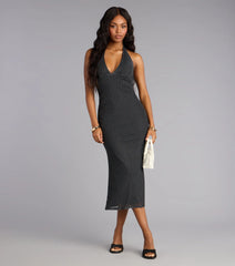 Retro Romance Halter Midi Dress