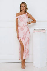Billions Off Shoulder Mesh Maxi Dress