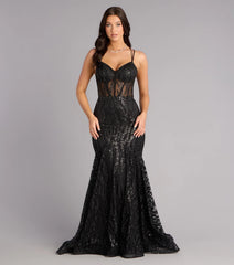 Pam Glitter Strappy Mermaid Ball Gown