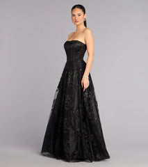 Summer Satin Glitter Corset Ball Gown
