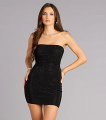Midnight Magic Rhinestone Tube Mini Dress