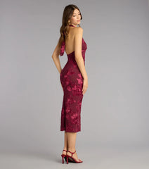 Midnight Garden Floral Midi Dress