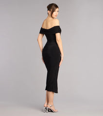 Karol Off-The-Shoulder Midi Formal Dress